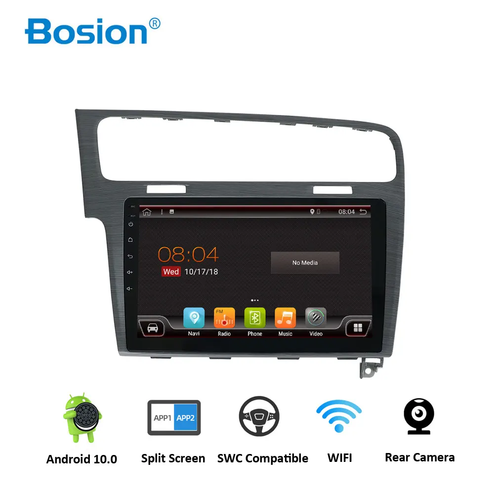 Фото Автомобильный DVD плеер Bosion 2din 10 1 дюйма Android для Volkswagen GOLF 7 2013 2014 2015 2016 с навигацией