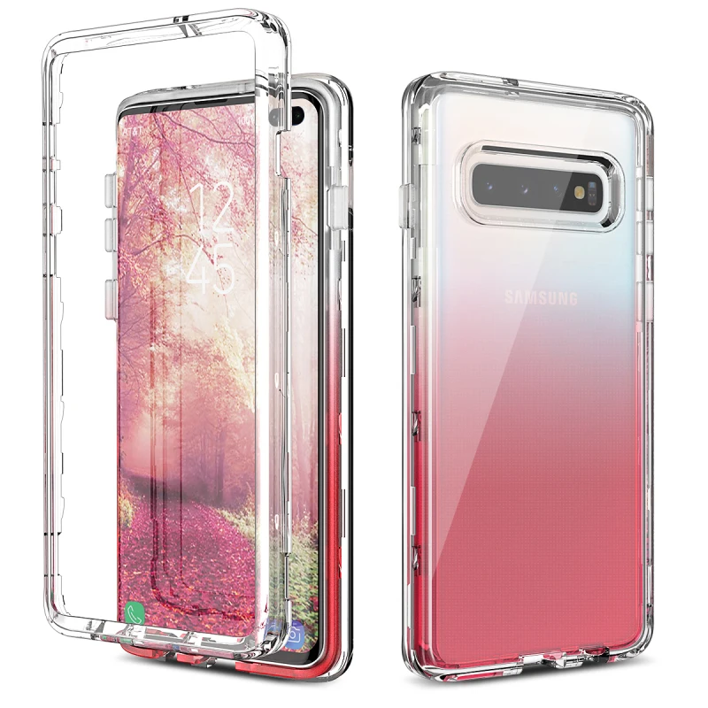 Градиентный чехол для samsung Galaxy S10 plus прозрачный жесткий чехол-бампер из