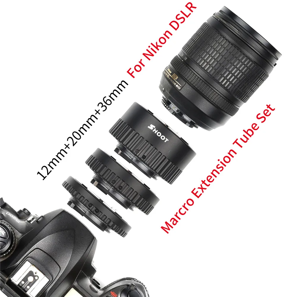Фото Автофокус SHOOT макро Удлинительное Кольцо для Nikon D5300 D7200 D3400 D3300 D3200 D3100 D750 D850 Автофокус SHOOT макро Удлинительное Кольцо для Nikon D5300 D7200 D3400 D3300 D3200 D3100 D750 D850