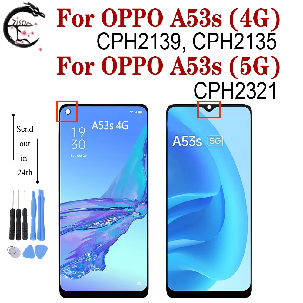 Дисплей для OPPO A53s 4G CPH2139 CPH2135, ЖК-дисплей с рамкой для OPPO A53s 5G CPH2321, сменный сенсорный экран с дигитайзером в сборе