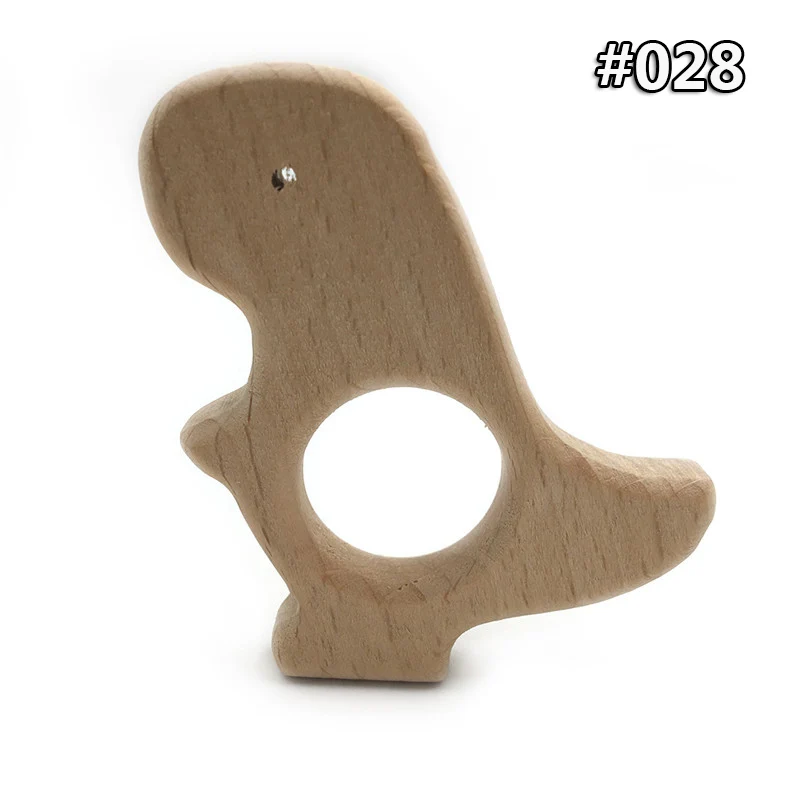 wood teether 028 Мультфильм Дерево Прорезыватель чистый натуральный животные в форме детские зубные кольца для детей бук Прорезыватель девочка DIY кулон игрушки для новорожденных подарок - Цвет: wood teether 028