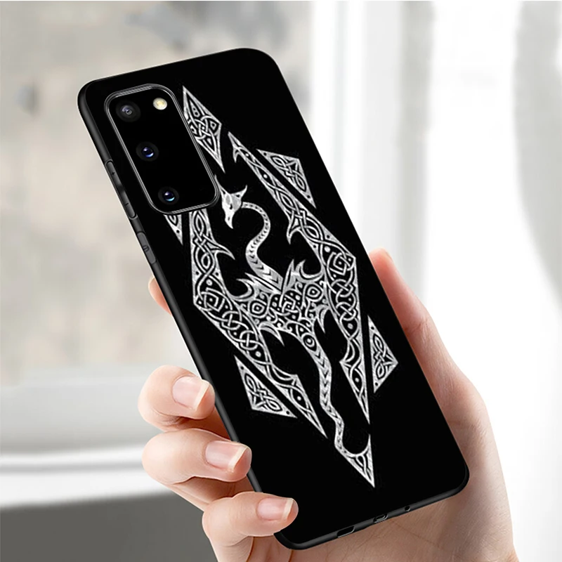 Чехол-накладка для Samsung S20 S10 S9 S8 S7 edge Plus Lite Note 8 9 10 A6 A7 A8 A9 2018 с логотипом Skyrim |