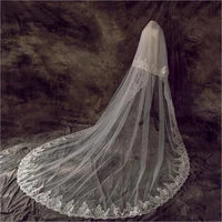 whiteivory two layer blusher veil wedding veils with comb lace sequin mantilla bridal veil wedding accessories bride veu