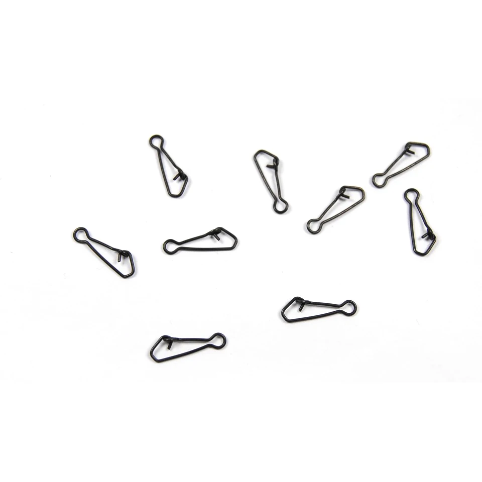 

JIGEECARP 100pcs Crank Swivel with Snap Coarse Carp Brass Fishing Accessories Terminal Tackle Matt Black Hooked Snap