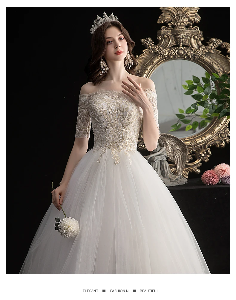 Женское свадебное платье с вырезом лодочкой винтажное элегантное бальное на