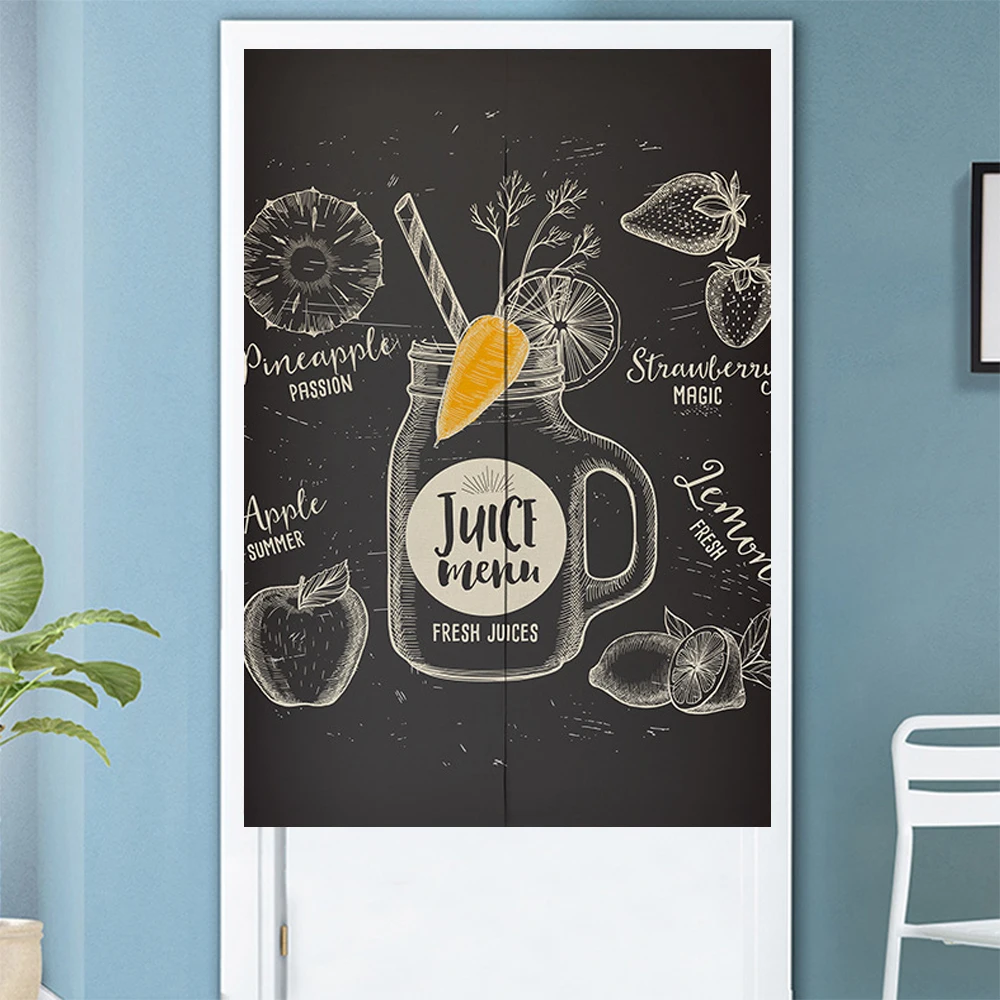 

Japanese Thicken Linen Fabric Door Curtains For Kitchen Dessert Shop Cafe Restaurant Shop Noren Hanging Half Partition Curtains