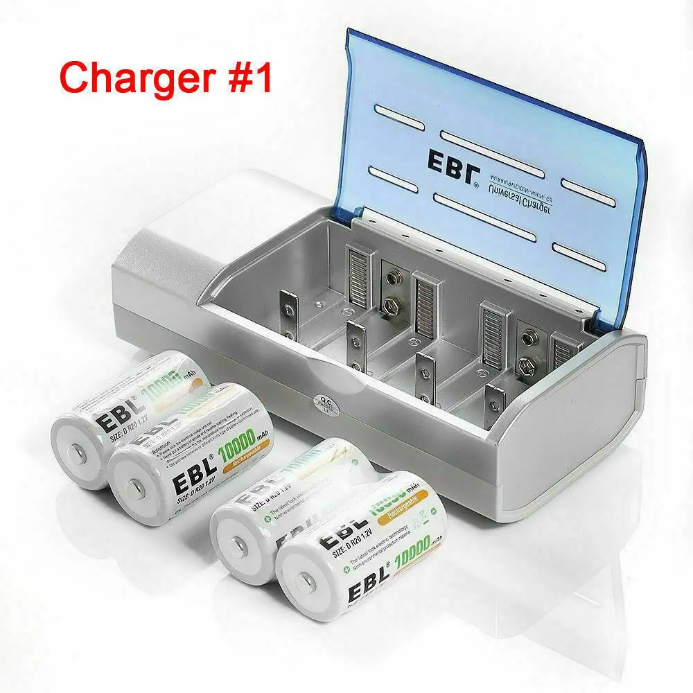 EBL 10000mAh D размер Ni-MH аккумуляторы 1 2 V Высокая емкость + коробка | Электроника