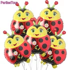 5 шт., шарики с божьей коровкой насекомых, шар из фольги лун, божья коровка, тематические украшения для вечеринок, Божья коровка шар из фольги