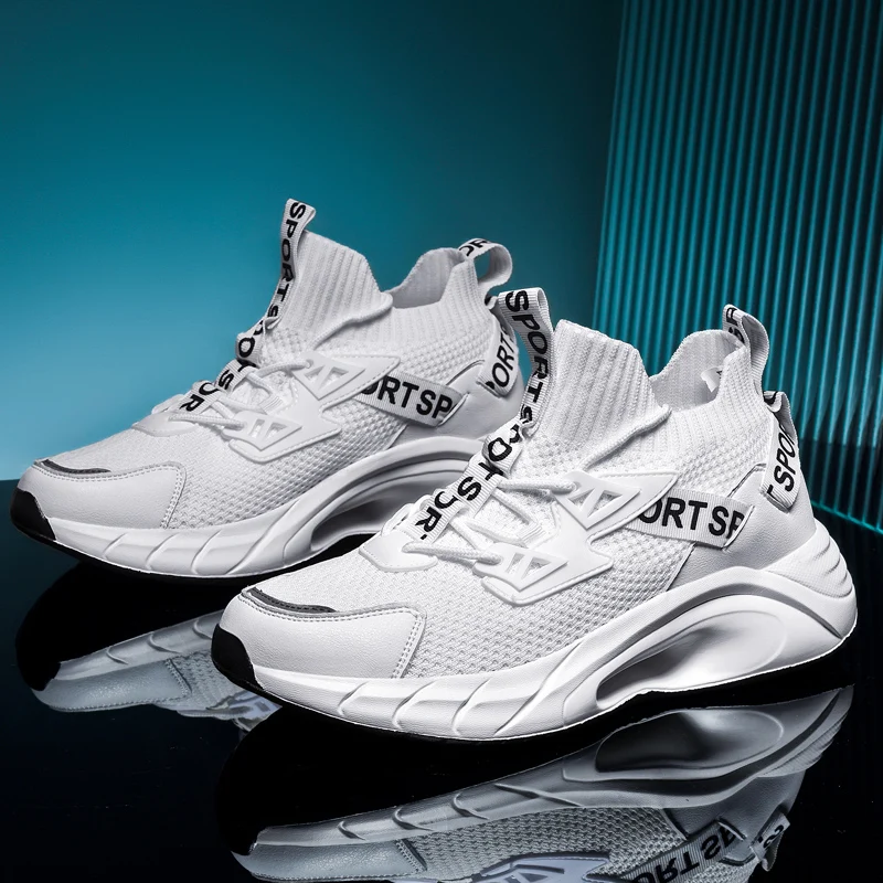 

New Men Lightweight Casual Shoes Breathable Mesh Sneakers High Quality Comfortable Cushioning White Casual Sneaker Zapatillas