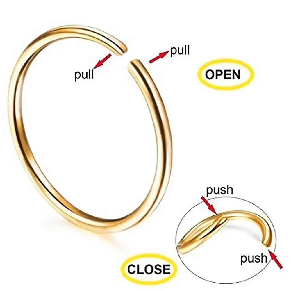 

40Pcs Unisex C Shape Stainless Steel Open Nose Ring Body Piercing Jewelry Gift