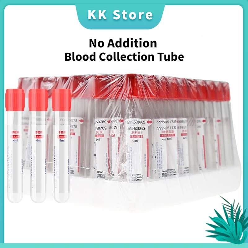 

50pcs Medical Vacuum Blood Collection Plain Tube Disposable No Additive Ordinary PET Vacutainer Blood Collection Tube