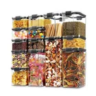 Пластиковый контейнер для хранения пищи, органайзер, коробка для лапши, каменная банка для конфет, кухонный герметичный дозатор для сахарных хлопьев, кухонные аксессуары