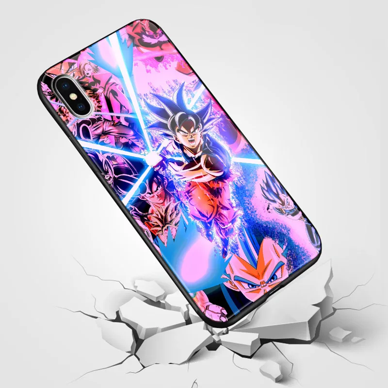 Goku ультра инстинкт Драконий жемчуг стеклянный Мягкий силиконовый чехол для телефона чехол для iPhone 6 6s 7 8 Plus X XR XS 11 Pro MAX