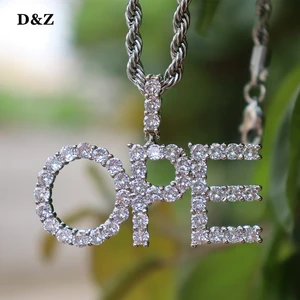 D  Z, хип-хоп, блестящие стразы, буквы на заказ, ожерелье с подвеской для мужчин и женщин, подарок