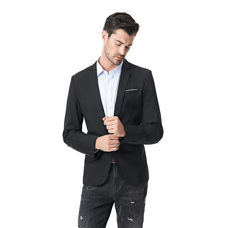 Новое поступление модный Блейзер мужская повседневная куртка однотонный