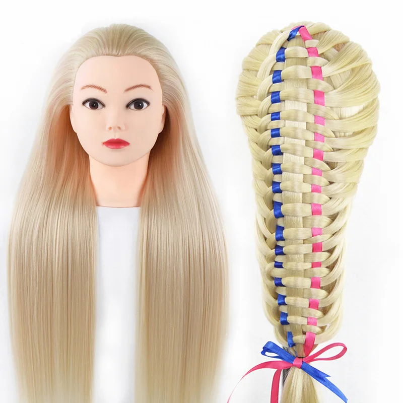

New Wig head model Straight hair practice disc hair braided hair makeup doll head simulation hair dummy head model hairdressing