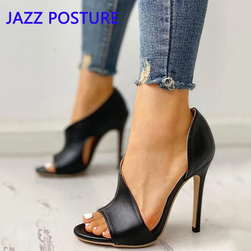 Пикантные Туфли на высоких каблуках высоком каблуке с открытым носком Сандалии