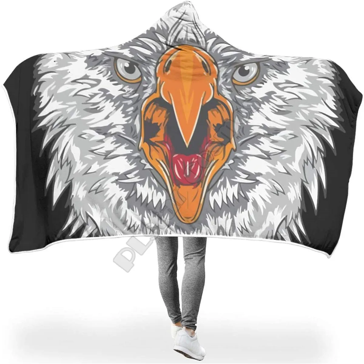 

Animal Totem Eagle Hooded Blanket 3D Printed Wearable Blanket Adults men women kids Boy Girl Blanket blanket throw