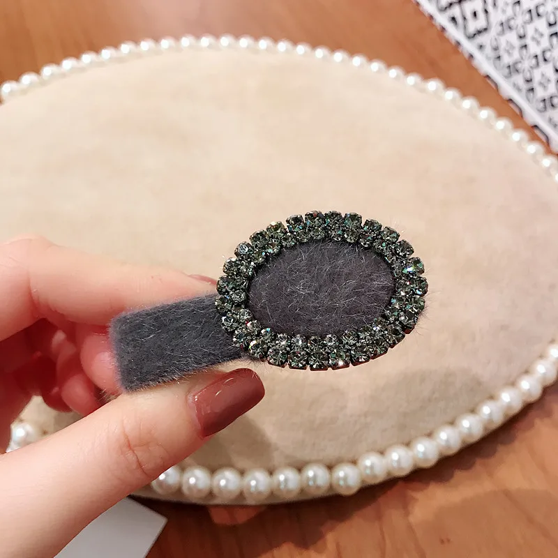 Заколка для волос из искусственной норки Стразы супер блестящие леопардовые