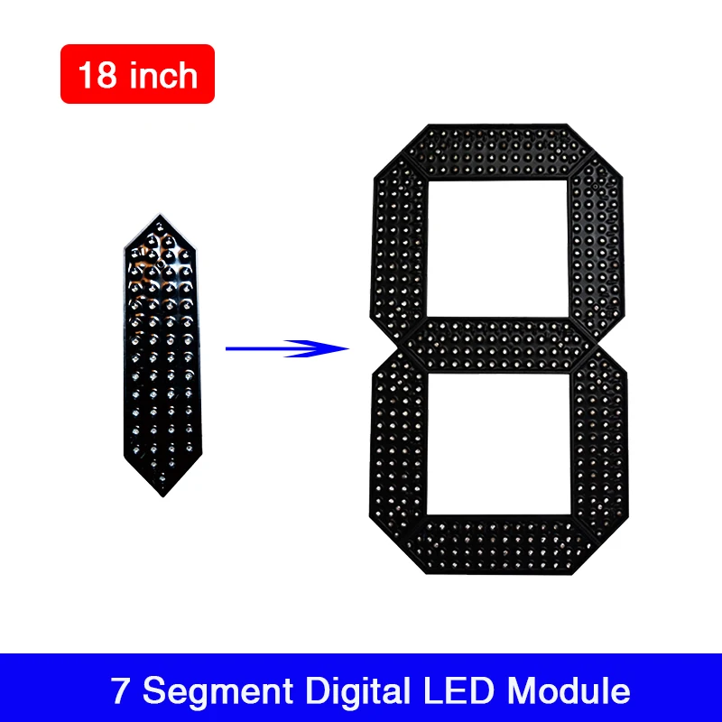 18 "дюймов 7-сегментный светодиодный модуль