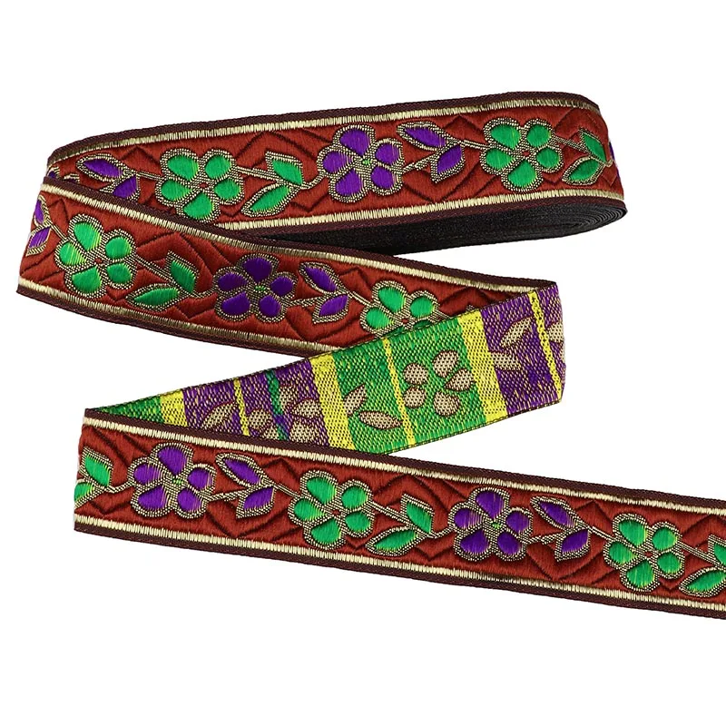 7 ярдов 3 см вышитая жаккардовая лента с узором листьев кружевная отделка для