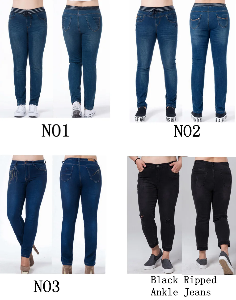 

NEW Large Size Women Jenas Oversized Women's Classic Pants Big Plus Size Womens Jeans Push Up Jean Femme Black 5xl 6xl 7xl