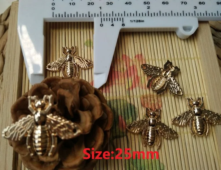 NO1 Size 25mm Новинка, 10 шт., Высококачественная модная куртка с металлической Пчелой золотого цвета, пальто на пуговицах, рубашка на пуговицах, размер 25 мм, по всему миру - Цвет: NO1 Size 25mm