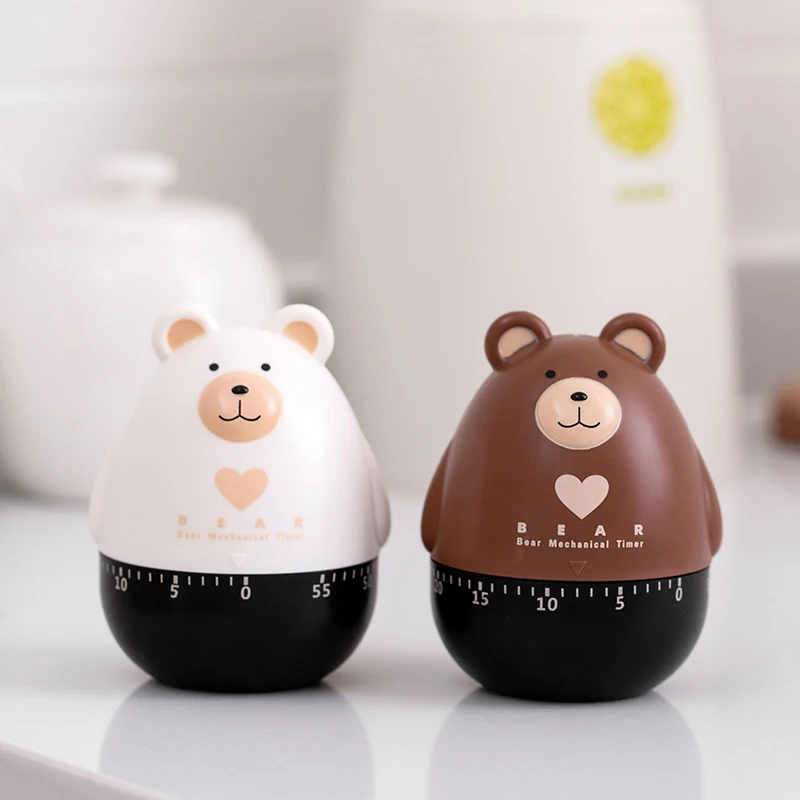 

Cute Bear Kitchen Countdown Timer 55 Minute Timer Baking Helper Home Kitchen Tools for Cooking Baking Frying Home Decoration