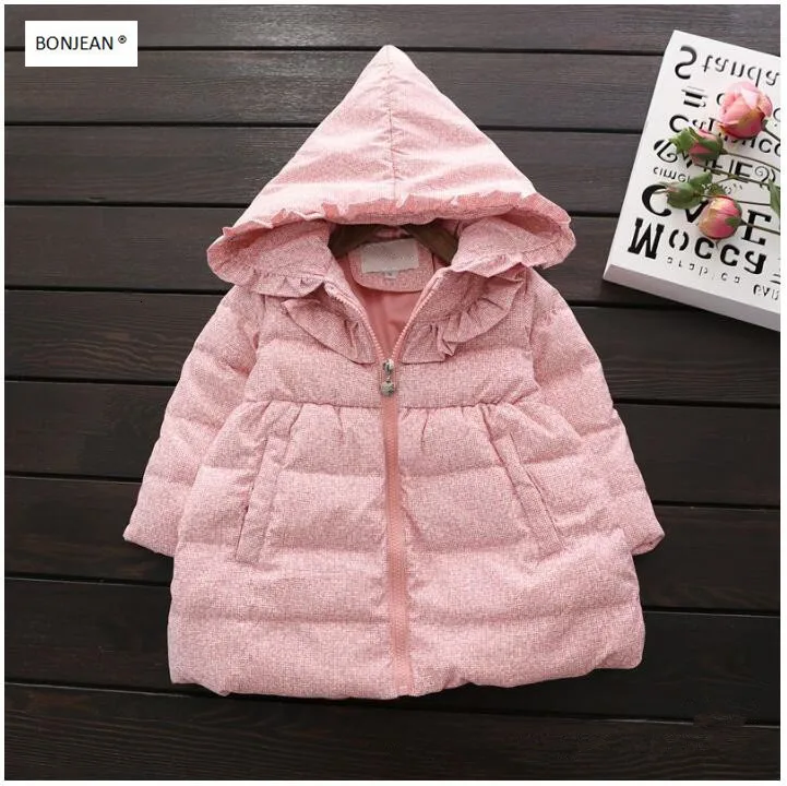 pink 2 Зимнее пальто для девочек розовая куртка с капюшоном и белым утиным пухом, детские парки, верхняя одежда детская одежда высокого качества синего и серого цвета - Цвет: pink 2