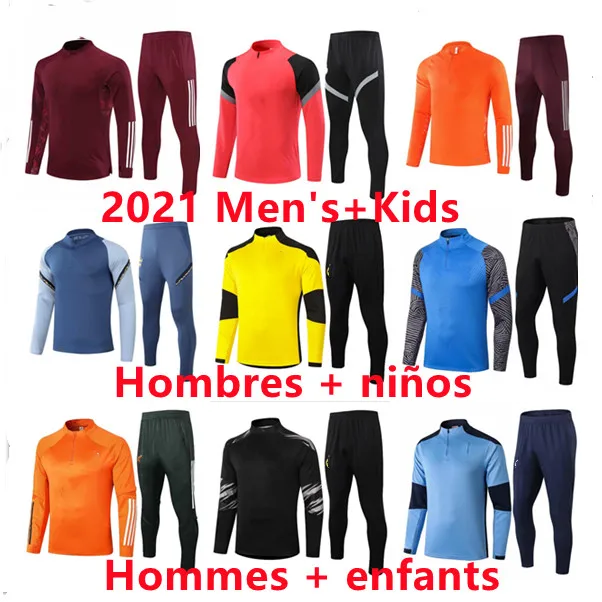 

2022 survtement de football 2021-22 football tracksuit training jogging kits hommes + enfant Sweater shirts Sets 10-18 S-XXL