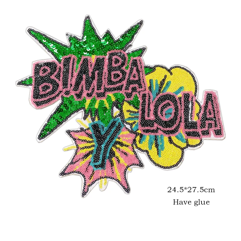 

Wholesale Patches Sequins patch Letters Embroidered patch Badges on backpack Sewing Supplies Iron-on for clothing BadgeS