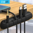 USB-органайзер STARLIFE для кабеля, зажим для проводов, держатель для наушников, шнур, силиконовый зажим, телефонная линия, управление рабочим столом