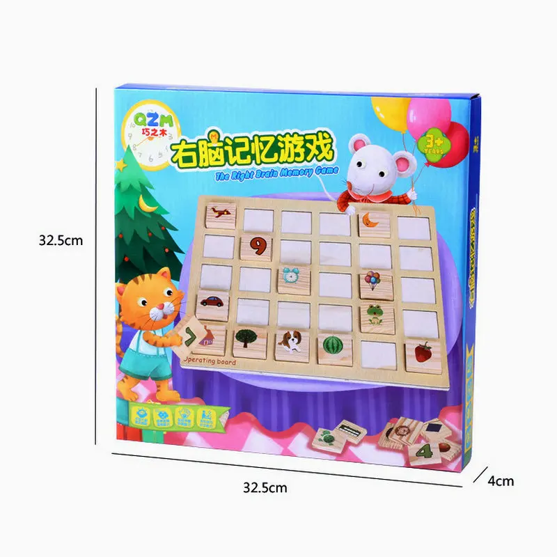 

Right brain Memory game wooden toy 80PCS domino building blocks children's educational domino block toys Kids Blocks memory game