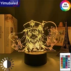 Симпатичная Аниме игра Genshin ударный светодиодный ночсветильник Hutao kaedeхара Kazuha Zhongli разбавленная акриловая настольная лампа Настольный Декор подарок на день рождения