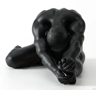 Керамическое украшение Willoni глазурованная обнаженная мужская скульптура