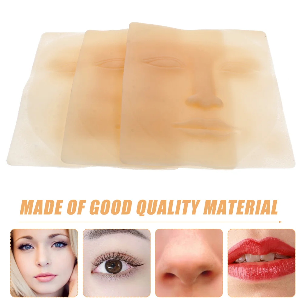

3pcs Practice Skin for Eyebrows Lips Permanent Makeup Silicone Practice Skin