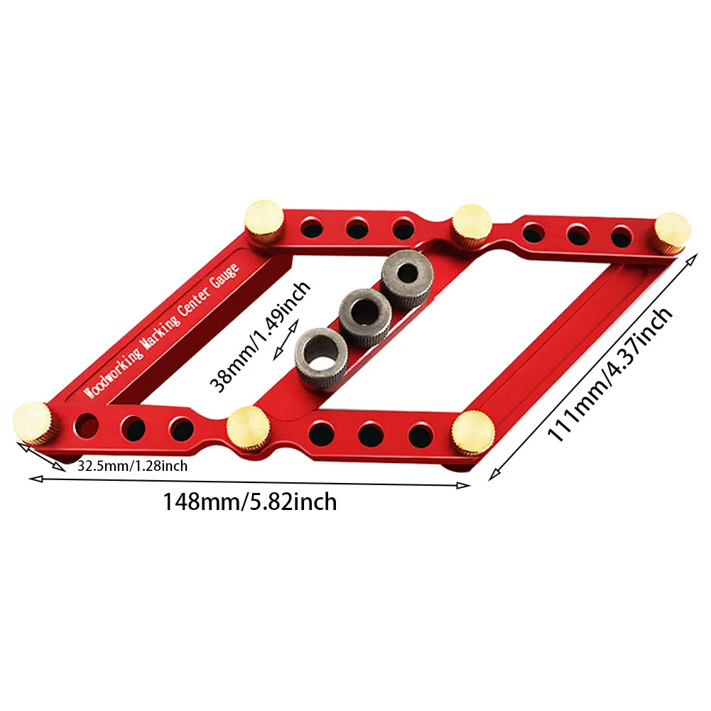 

6m 8mm 10mm Woodworking Tenon Gauge Round Dowel Puncher Set Locator 2 In 1 Drilling Tool Marking Portable Line Drawing Durable