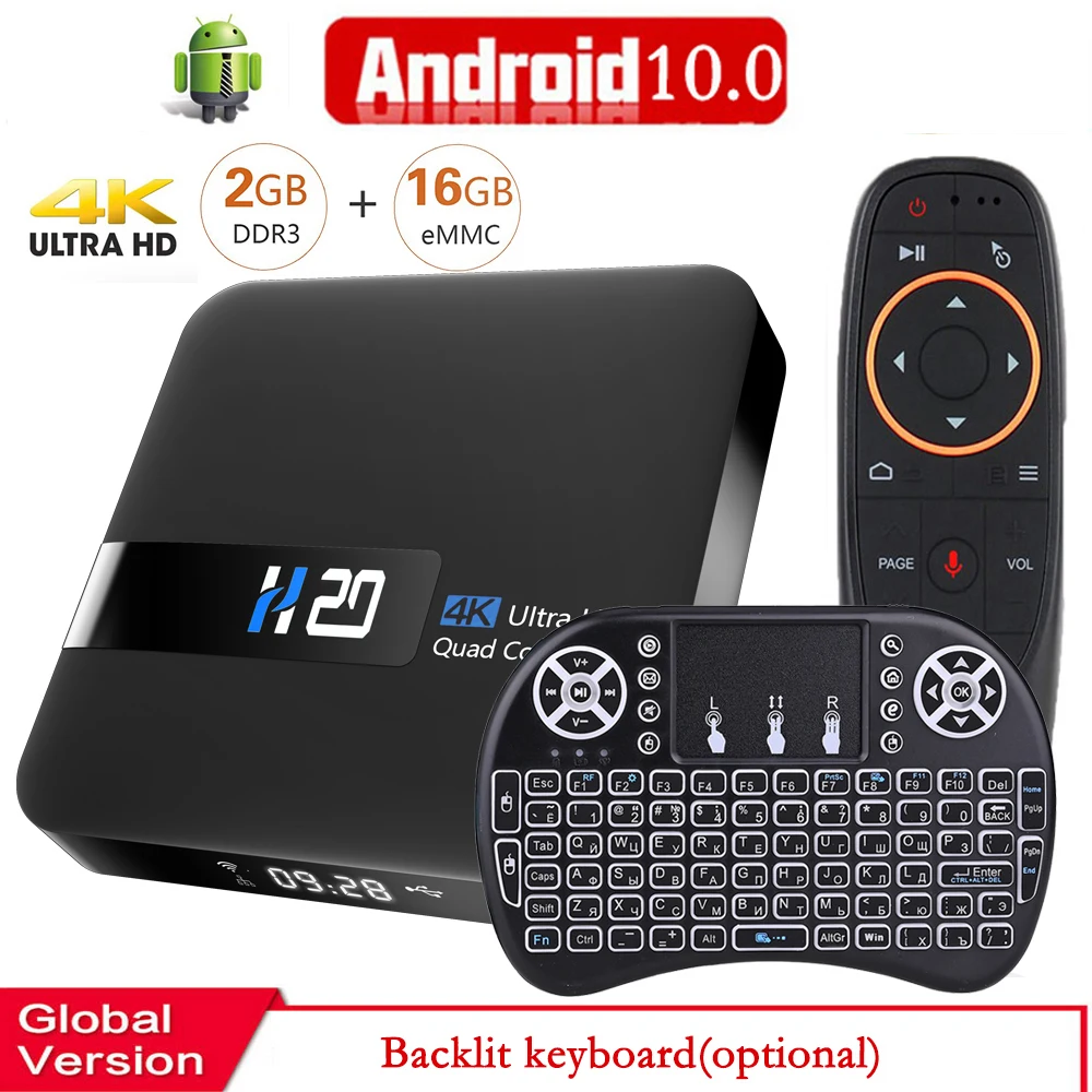 Android 10 Smart TV BOX 4K медиаплеер 3D видео 2 4G wifi Гб RAM 16 телеприставка ТВ