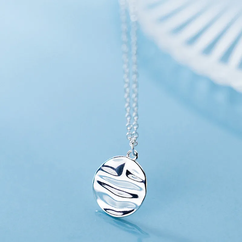 

Evimi Real 925 Sterling Silver Minimalist Wave Round Necklace For Fashion Women Party Hophip Fine Jewelry 2019 Accessories Gift