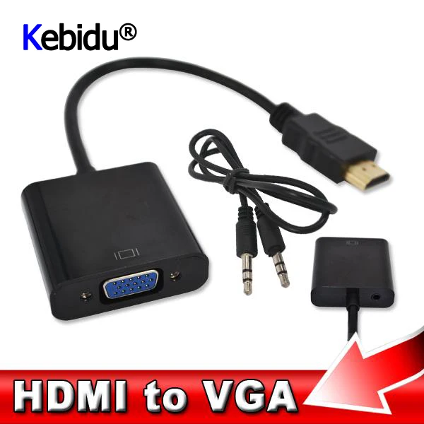 Адаптер hdmi-vga с аудиокабелем для Xbox 360 PS3 ноутбука настольного компьютера