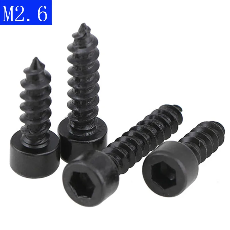 

M2.6 ( 2.6mm ) Socket Head Cap Screw Self Tapping Screws High Tensile 8 Black Oxide NEW