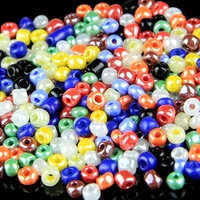 colorful glass round tube spacer beads for handmade jewelry making accessories loose beads diy bracelet necklace finding