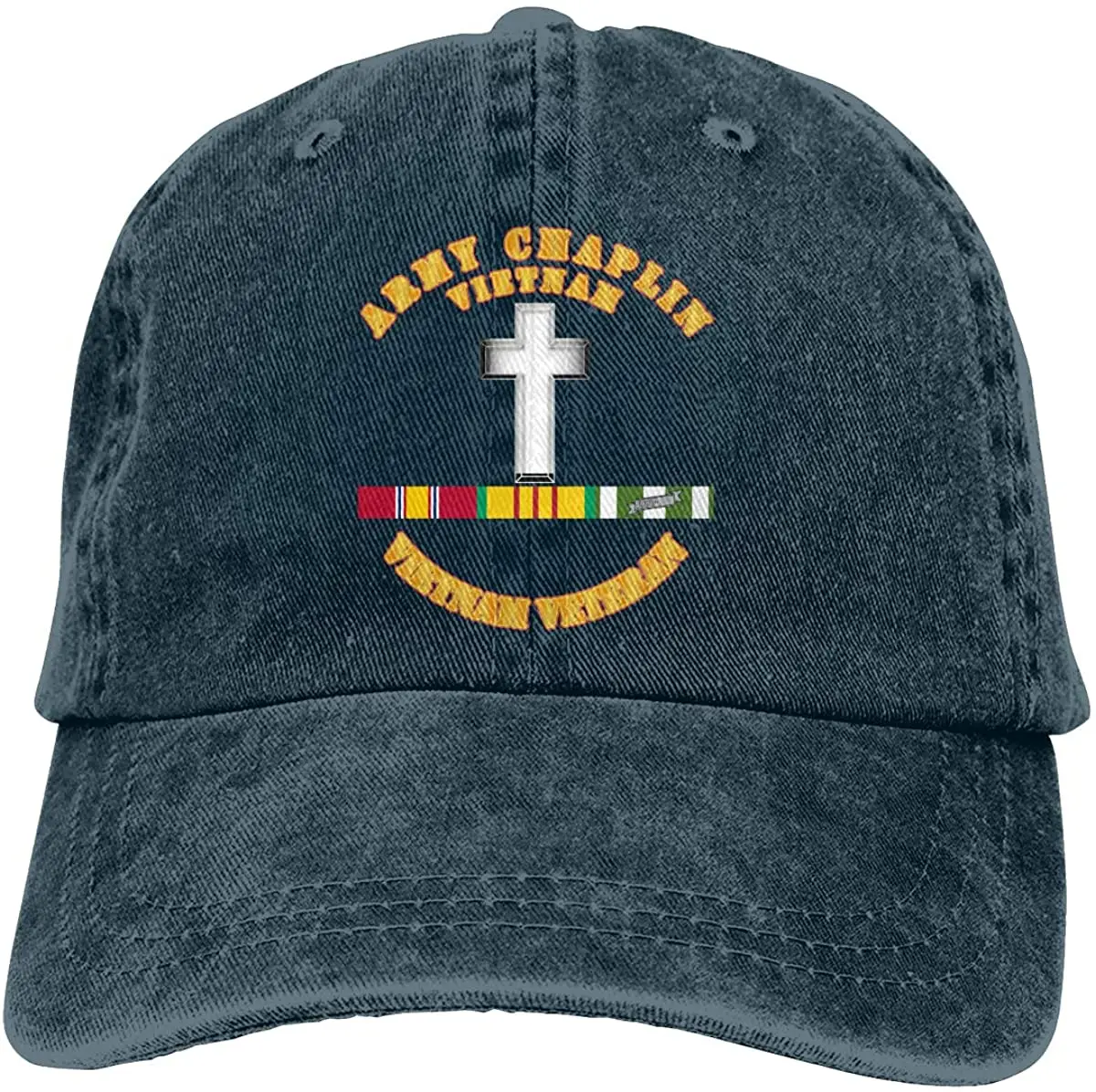 

Army Chaplin Vietnam SVC Ribbons Adjustable Baseball Caps Denim Hats Cowboy Sport Outdoor
