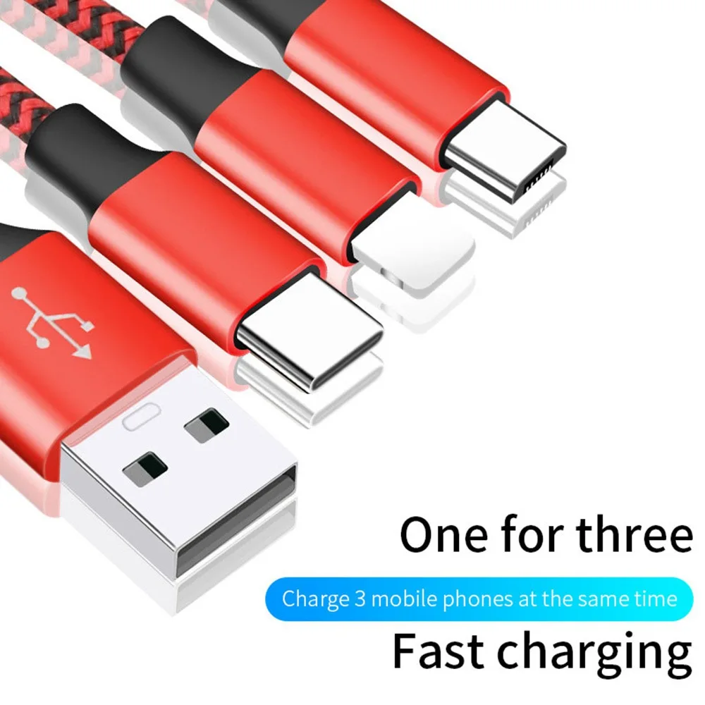 KISSCASE 3 в 1 USB кабель для мобильного телефона Micro usb type C зарядного устройства iPhone