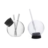cocktail glass sphere shaped reusable drinking straw cup wine juice glasses coffee tumbler for bar home party decoration