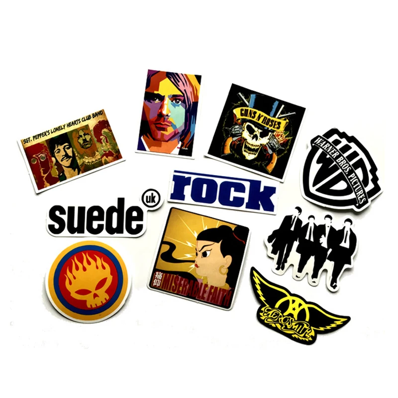 

Rock And Roll Punk Music Band Stickers For Mobile Phone Laptop Luggage Guitar Case Skateboard Bike Car Graffiti Sticker 52PCS