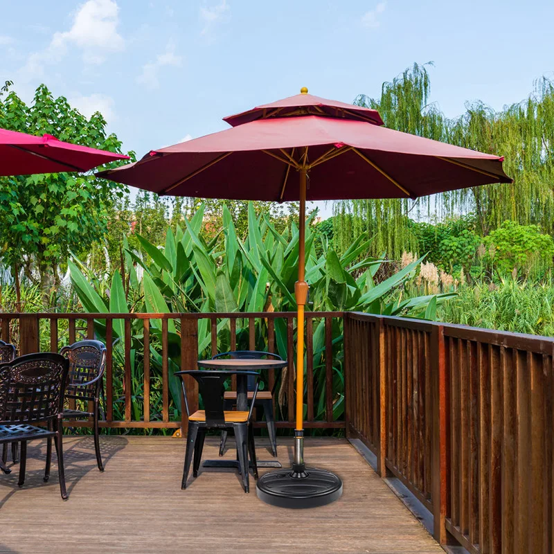 

Water Sand Filled Patio Umbrella Base 15.0'' Round Plastic Outdoor Market Umbrella Stand for Garden Lawn 35-38mm Rod TRYC889