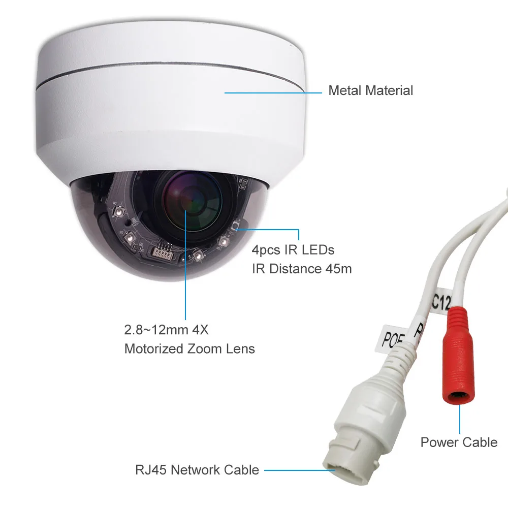 Hikvision совместимый 5MP мини-Купол PTZ ip-камера 4X Zoom 2,8-12 мм Наружная 45 м IR CCTV видеонаблюдение Камера Безопасности s