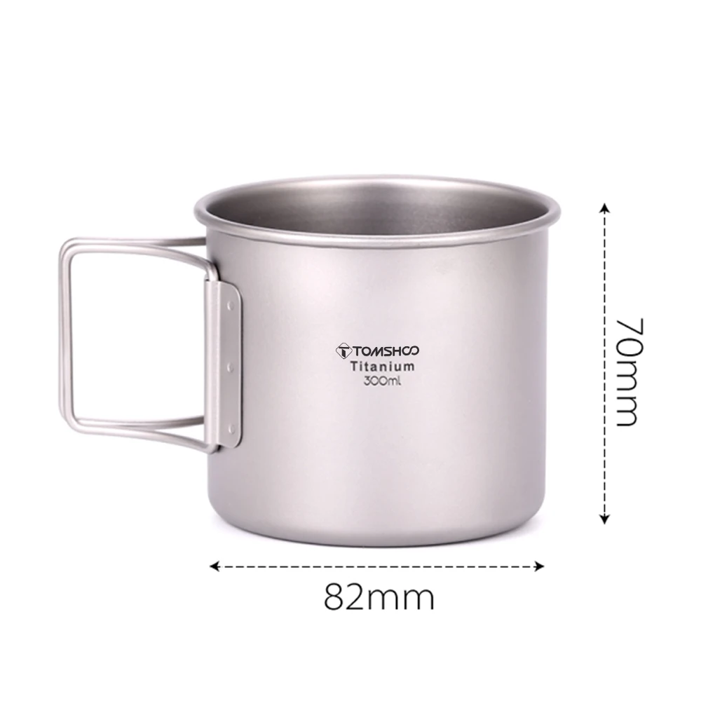 Ультралегкая титановая чашка TOMSHOO уличная портативная кружка для кемпинга и