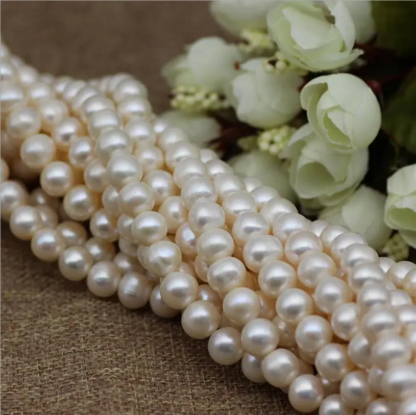 2017 New 924+++ 1PC Natural freshwater pearl semi finished Necklace DIY handmade 9~10 round |